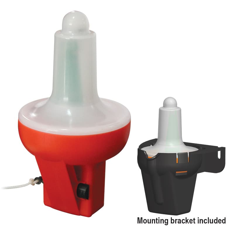 Luz LED intermitente para boia salva-vidas, com suporte