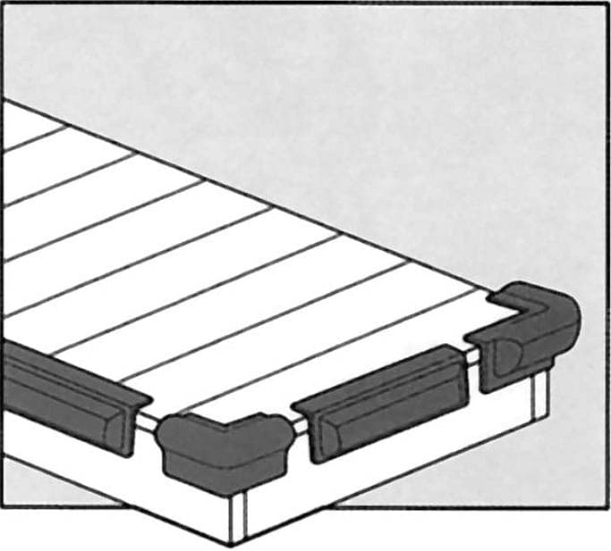 Defensa de canto a 90° para pontão, 31 × 7 × 10 cm, Azul