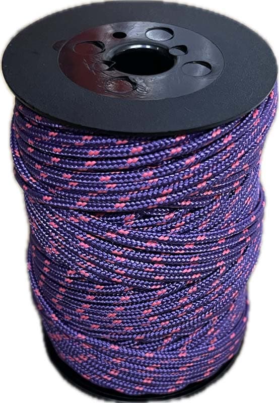 Cordão multicolor ProSea para pulseiras e usos diversos, 3 mm, violeta/vermelho, bobina de 50 m