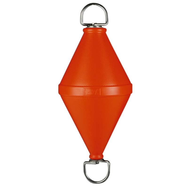Boia de amarração com haste e argolas giratórias, 320 mm, Amarelo