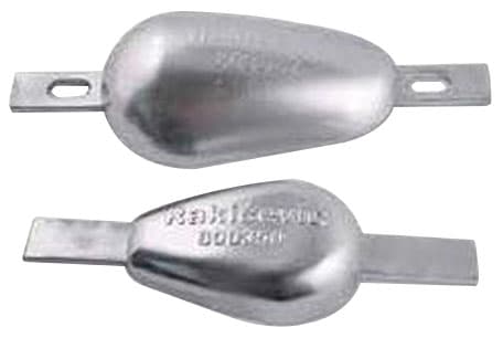 Ânodo de zinco com tira sem furação, 140 × 90 × 35 mm
