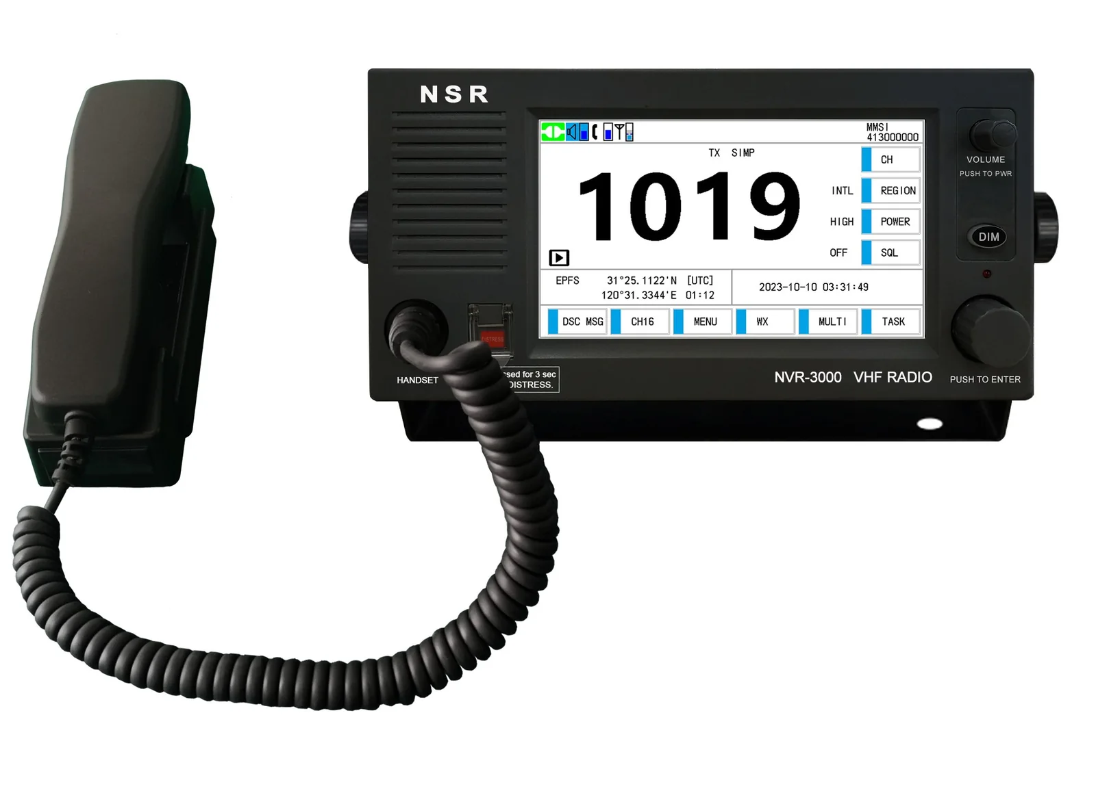 Rádio VHF Fixo Classe A c/Touch Display 7