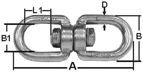 Tornel olhal-olhal em aço inoxidável AISI 316, 6 mm